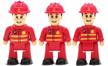 fireman figure playset - three firefighters toy figurines for little helpers, perfect for dollhouses and imaginary adventures - action figures for boys, girls, toddlers, and kids logo
