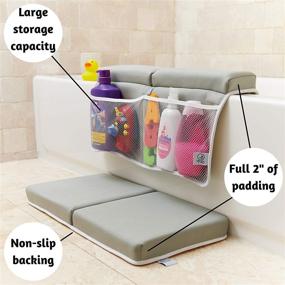 img 1 attached to 🛁 Zahora Life Baby Tub Bath Kneeler Set - 2 Piece - Elbow Rest Knee Pad - Nylon Mesh Pockets - Enhanced Padding - Machine Washable - Baby Tub Mat - Portable Carry Bag - Suction Cups - Dolphin, Shark Grey