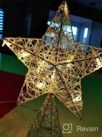 img 1 attached to CVHOMEDECO. White Tree Top Star With Warm White LED Lights And Timer For Christmas Ornaments And Holiday Seasonal Décor, 8 X 10 Inch review by Katrina Taylor