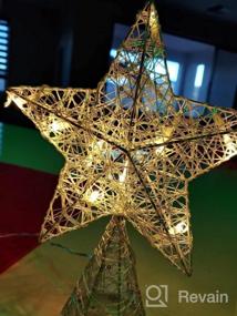 img 7 attached to CVHOMEDECO. Белая звезда на вершине дерева с теплыми белыми светодиодами и таймером для рождественских украшений и праздничного сезонного декора, 8 х 10 дюймов