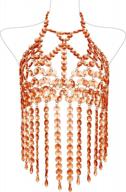 женский модный бюстгальтер ручной работы с кристаллами на цепочке для тела - идеально подходит для аксессуаров для вечеринок rave! логотип