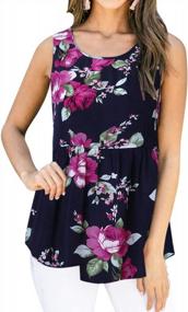 img 4 attached to Flower Power: StyleDome Women'S Sleeveless Swing Tunic Tank Tops For Summer