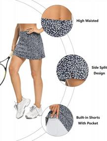 img 2 attached to Женская теннисная юбка LouKeith с карманами - Mini Activewear Skort для гольфа, бега и летних тренировок