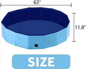 img 3 attached to Foldable Outdoor Puppy Pool - PAWISE Swimming Pool For Dogs, Collapsible Bath Tub For Pets, Ideal For Outside Use (63'' X 12'')