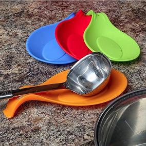 img 2 attached to Non-Stick Silicone Spoon Rest Set For Kitchen Counters And Stoves - Includes 4 Large Spoon Holders - Ideal For Cooking, Spatulas, And Kitchen Utensils