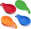 non-stick silicone spoon rest set for kitchen counters and stoves - includes 4 large spoon holders - ideal for cooking, spatulas, and kitchen utensils logo
