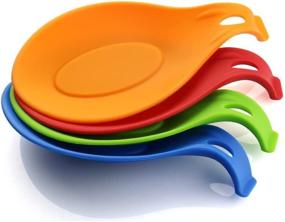 img 1 attached to Non-Stick Silicone Spoon Rest Set For Kitchen Counters And Stoves - Includes 4 Large Spoon Holders - Ideal For Cooking, Spatulas, And Kitchen Utensils