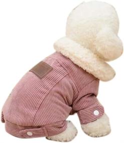 img 3 attached to Tangpan Fleece Dog Winter Coat Pet Jacket For Dog Winter Coats Plus Thickening Corduroy Clothes Teddy Pink XL