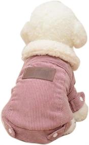img 4 attached to Tangpan Fleece Dog Winter Coat Pet Jacket For Dog Winter Coats Plus Thickening Corduroy Clothes Teddy Pink XL