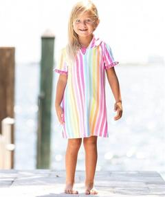 img 1 attached to 👶 RuffleButts® Terry Cloth Hoodie Swim Beach Cover Up Dress for Baby/Toddler Girls