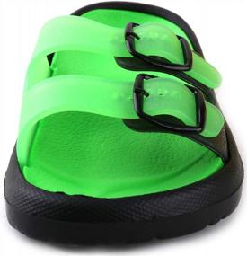 img 3 attached to LONSOEN Boys & Girls Lightweight Slide Sandals - Kids Beach Pool Bath Slippers & Water Shoes (Toddler/Little Kid)