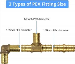 img 3 attached to PEX Plumbing Brass Crimp Fittings Kit - 1/2 Inch Non-Lead CAMWAY Pipe Fittings Including 10X 90 Degree Elbows, 5X Tee Fittings, And 2X Straight Couplings. Ideal For PEX Pipe Installations.
