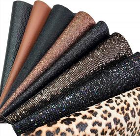 img 3 attached to Bundle Of 8 ZAIONE Faux Leather Sheets In Contrast Black And Brown, 8" X 12" Size, With Solid Colors, Glitter And Leopard Patterns - Perfect For Crafting Earrings And DIY Projects