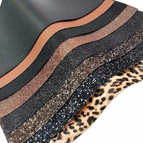 img 2 attached to Bundle Of 8 ZAIONE Faux Leather Sheets In Contrast Black And Brown, 8" X 12" Size, With Solid Colors, Glitter And Leopard Patterns - Perfect For Crafting Earrings And DIY Projects