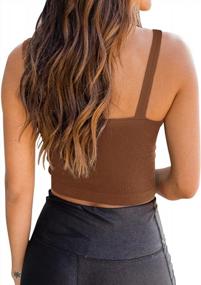 img 1 attached to Solid Ribbed Crop Tank Tops For Women: V-Neck Basic Camisole, Sleeveless, Perfect For PINKMSTYLE