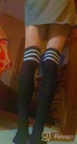 img 6 attached to Zmart Thigh High Socks Striped Stockings Knee High Socks For Women Over The Knee Socks For Teen Girls