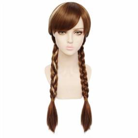 img 3 attached to Kids Girls Brown Wavy Cosplay Wig With Bangs For Movie Costume Briad Halloween Peluca Marrón Christmas Party