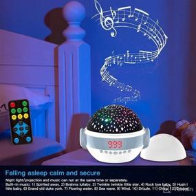 img 1 attached to 🌟 Kids Baby Night Light and Sound Machine Star Projector – Sleep Soother with Music, Timer, Remote Control – Nursery Bedroom Bedside Lamp for Boys, Girls, Infants, Toddlers - Includes Adapter