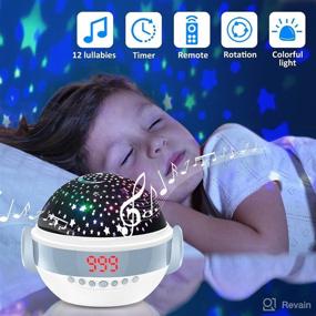 img 3 attached to 🌟 Kids Baby Night Light and Sound Machine Star Projector – Sleep Soother with Music, Timer, Remote Control – Nursery Bedroom Bedside Lamp for Boys, Girls, Infants, Toddlers - Includes Adapter