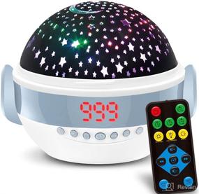 img 4 attached to 🌟 Kids Baby Night Light and Sound Machine Star Projector – Sleep Soother with Music, Timer, Remote Control – Nursery Bedroom Bedside Lamp for Boys, Girls, Infants, Toddlers - Includes Adapter