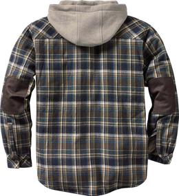 img 3 attached to Men's Camp Night Berber Lined Hooded Flannel Shirt Jacket by Legendary Whitetails