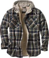 men's camp night berber lined hooded flannel shirt jacket by legendary whitetails logo