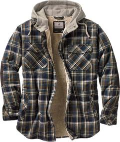 img 4 attached to Men's Camp Night Berber Lined Hooded Flannel Shirt Jacket by Legendary Whitetails