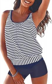 img 4 attached to Women'S Modest BIKINX Tankini Swimsuits: Tummy Control Two Piece Sets With Boyshorts