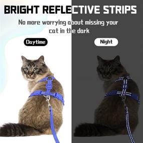 img 1 attached to 🐱 Stylish Escape-Proof Cat Harness and Leash Set: Adjustable, Breathable, and Reflective - Ideal for Cats and Puppies