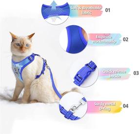 img 2 attached to 🐱 Stylish Escape-Proof Cat Harness and Leash Set: Adjustable, Breathable, and Reflective - Ideal for Cats and Puppies