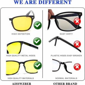 img 1 attached to AISSWZBER Unisex Stylish Square Non-Prescription Eyeglasses Clear Lens Glasses