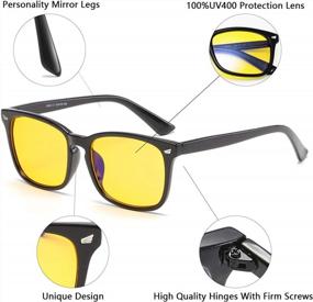 img 2 attached to AISSWZBER Unisex Stylish Square Non-Prescription Eyeglasses Clear Lens Glasses