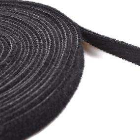 img 3 attached to 🔗 16 Feet Black Cosmos Hook and Loop Fastening Cable Tape Tie - 3/8 Inch Width