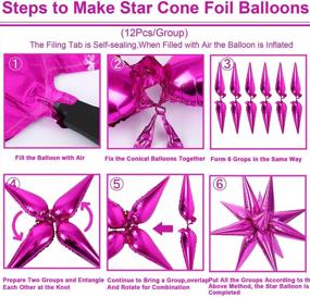 img 2 attached to NOVWANG 75 Pcs Explosion Star Foil Balloons 12 Point Silver Starburst Cone Mylar Balloons For Party Supplies Christmas Birthday Wedding Baby Shower Photo Booth (Plum Red)