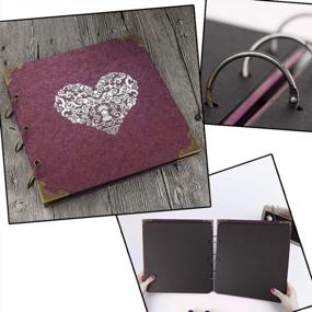 img 3 attached to ADVcer Photo Album And DIY Scrapbook, 10X10 Inch 50 Pages Double Sided, Vintage Hardcover Three-Ring Binder Picture Booth Albums With 6 Colors 408Pcs Self Adhesive Photos Corners For Memory Keep (Red)
