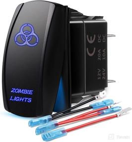 img 4 attached to Discover Reliable and Stylish MicTuning MIC-LSZ1 5-Pin Zombie Rocker Switch with On-Off LED Light 20A 12V in Blue