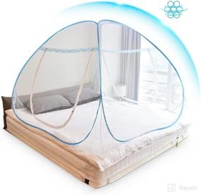 img 1 attached to 🏕️ Ultra Large Pop Up Mosquito Net Bed Canopy: Portable, Folding Design with 2 Entries for Bedroom, Camping (79 x 71 x 59 inch)