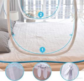 img 2 attached to 🏕️ Ultra Large Pop Up Mosquito Net Bed Canopy: Portable, Folding Design with 2 Entries for Bedroom, Camping (79 x 71 x 59 inch)