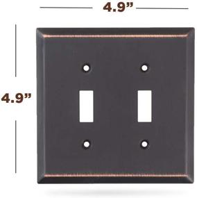 img 3 attached to SleekLighting Pack Of 2 Wall Plate Outlet Switch Covers Decorative Oil Rubbed Bronze Variety Of Styles: Decorator/Duplex/Toggle / & Combo Size: 2 Gang Toggle