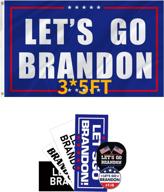 🚘 unique car decal set: 12 pcs lets go bumper stickers fjb funny car decals with brando flag - ideal for indoor and outdoor use, 3x5 feet size логотип