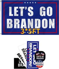 img 4 attached to 🚘 Unique Car Decal Set: 12 Pcs Lets Go Bumper Stickers FJB Funny Car Decals with Brando Flag - Ideal for Indoor and Outdoor Use, 3X5 Feet Size