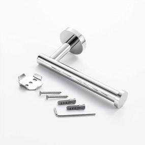 img 1 attached to SUS 304 Stainless Steel Toilet Paper Holder Hanger With Wall Mount For Modern Bathroom And Kitchen Accessory - Chrome Finish, Including Paper Towel Holder, Tissue Roll Holder, And Hand Towels Ring
