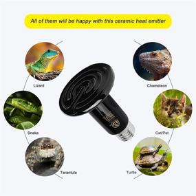 img 1 attached to 2 Pack of Black 50W Ceramic Heat Emitters for 🐍 Reptile Pet Brooders and Coops - No Light Emitted, Efficient Heat Bulbs