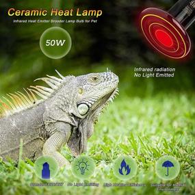 img 2 attached to 2 Pack of Black 50W Ceramic Heat Emitters for 🐍 Reptile Pet Brooders and Coops - No Light Emitted, Efficient Heat Bulbs