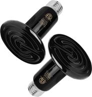 2 pack of black 50w ceramic heat emitters for 🐍 reptile pet brooders and coops - no light emitted, efficient heat bulbs logo