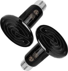 img 4 attached to 2 Pack of Black 50W Ceramic Heat Emitters for 🐍 Reptile Pet Brooders and Coops - No Light Emitted, Efficient Heat Bulbs