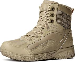 img 4 attached to Durable Military Tactical Boots For Men, 6-Inch Lightweight Combat Boots Ideal For EDC, Outdoor Work And Activities - CQR