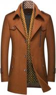 сохраняйте тепло в стильном мужском приталенном бушлате средней длины invachi, зимней шерстяной куртке и съемном шарфе логотип