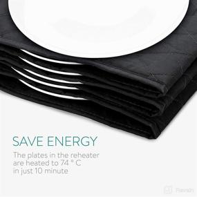 img 1 attached to Navaris Electric Plate Warmer - 10 Plate Heating pouches for Quick Warming of Dinner Plates to 165°F in 10 Minutes - Space-Saving Foldable Design - Sleek Black