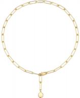 14-каратное позолоченное овальное изящное ожерелье-чокер с цепочкой для скрепки для женщин и девочек логотип
